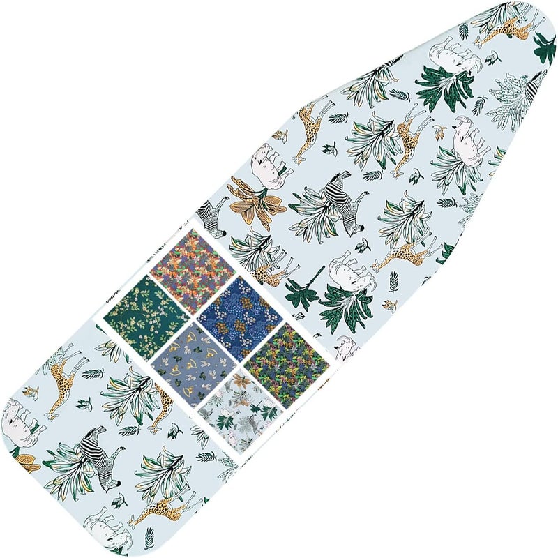 LCLW Ironing Board Cover and Pad Standard Size 15 x 54,3 Pairs of Hook and Loop Fastener Straps,Elastic Edges,2 Layers Ironing Board Cover with Thick Padding (F Pattern) - Image 1